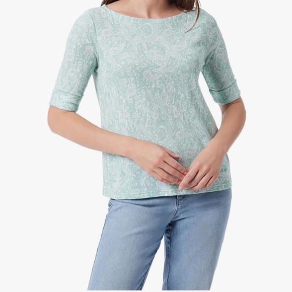 Chico's Tops - Chico's Light Green Paisley Long Sleeve Top